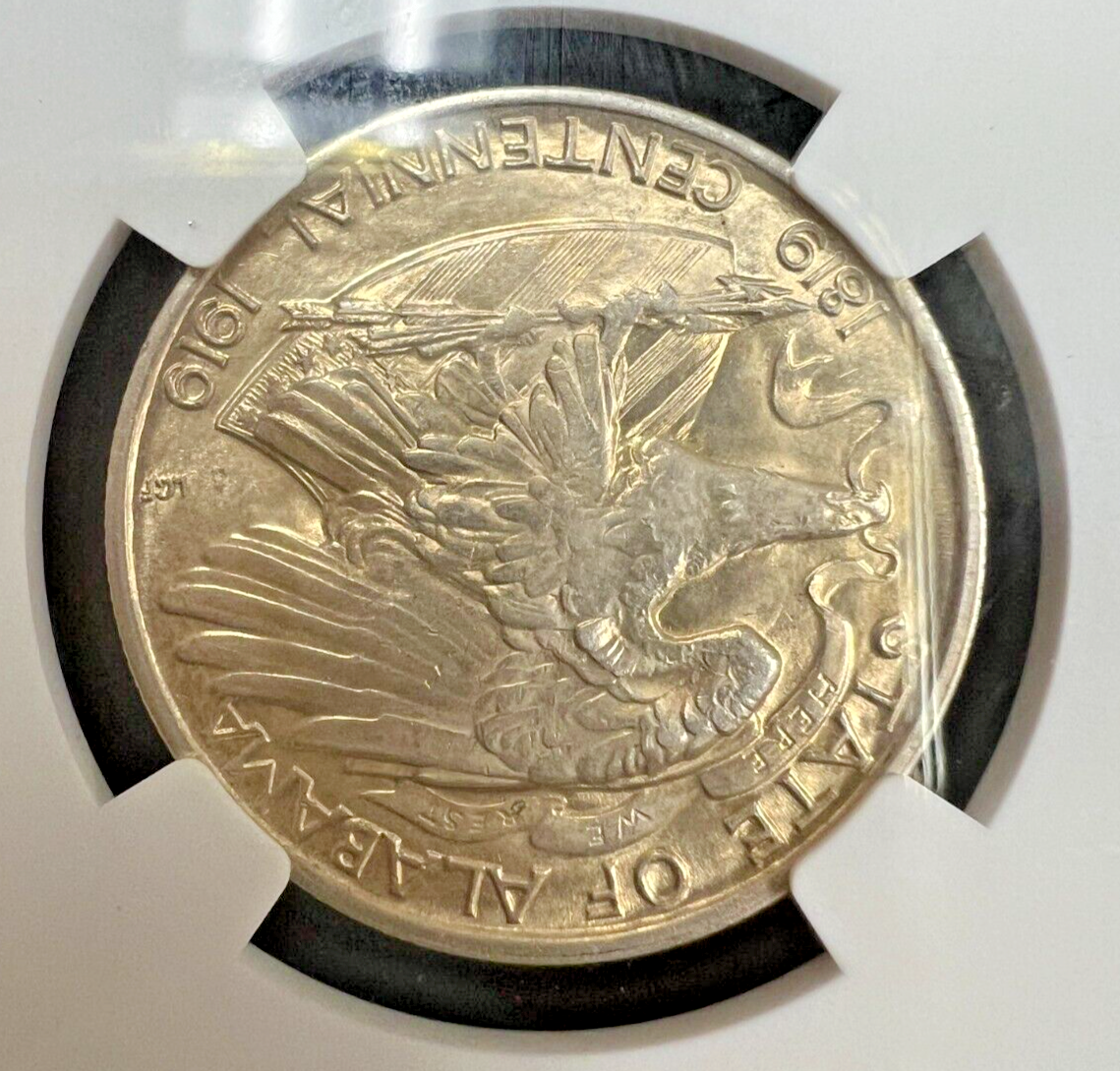 1921 P 2x2 Alabama Centennial Commemorative 50C NGC UNC-Details Obv Cleaned