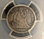 1868 S Seated Liberty Half Dime H10C PCGS-Environmental Damage VG Detail