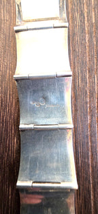 Vintage Mexico 925 Sterling Silver 7K Rose Gold Aztec Mayan Bracelet 69.4g
