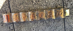 Vintage Mexico 925 Sterling Silver 7K Rose Gold Aztec Mayan Bracelet 69.4g