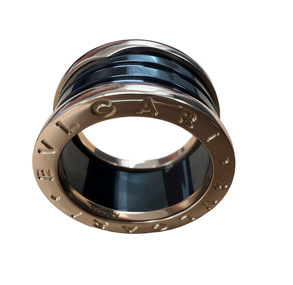 Bvlgari 18kt Rose Gold and Black Ceramic Ring