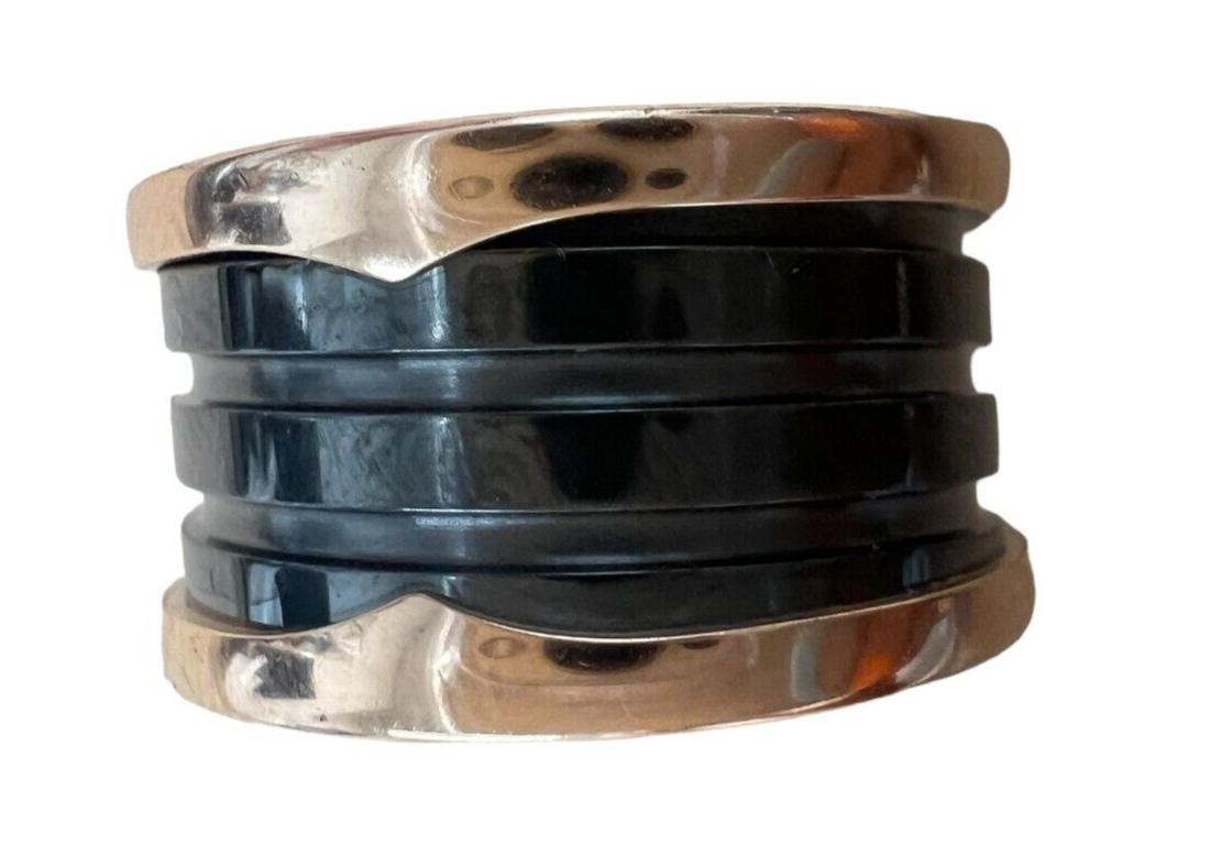 Bvlgari 18kt Rose Gold and Black Ceramic Ring