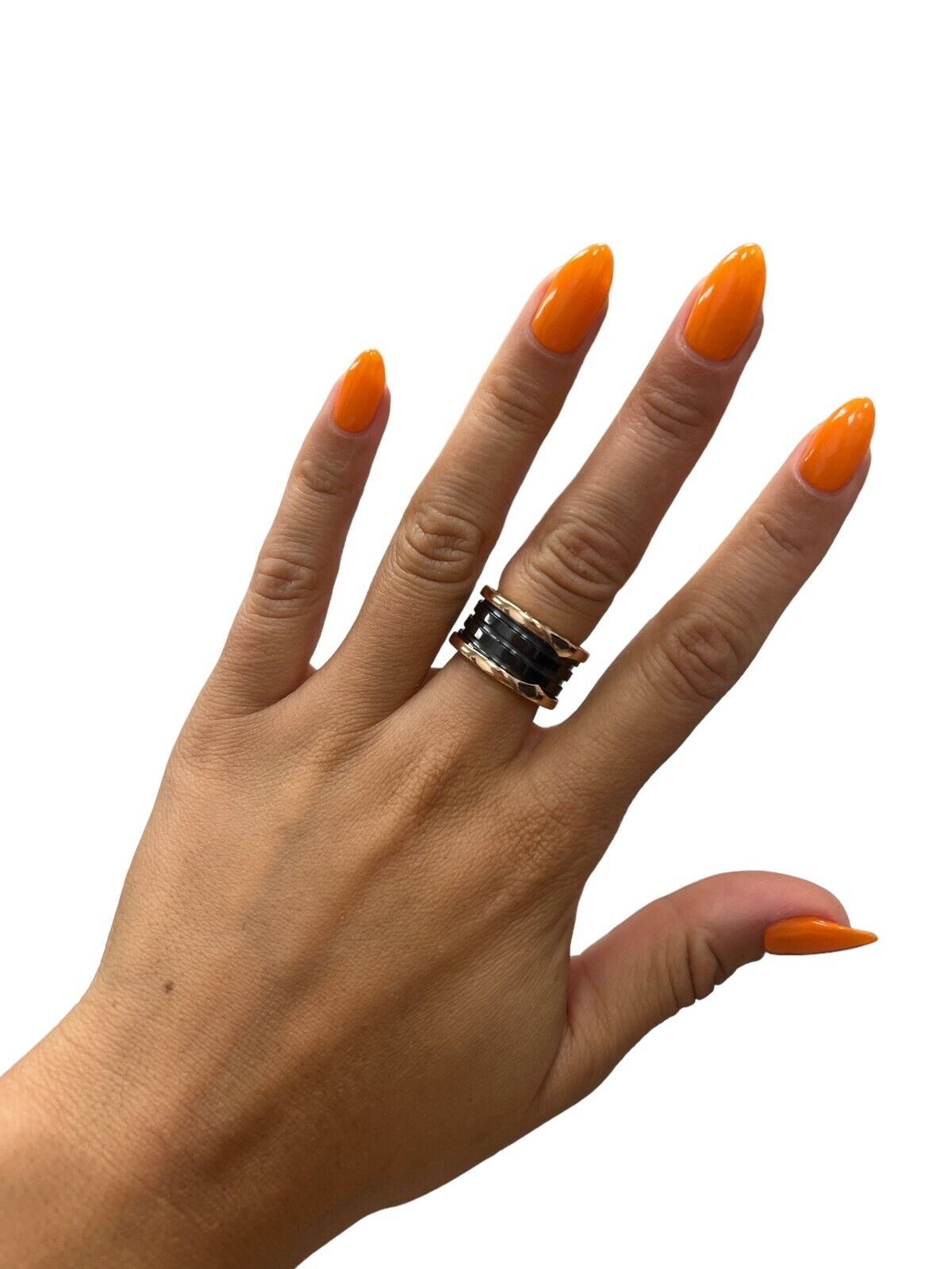 Bvlgari 18kt Rose Gold and Black Ceramic Ring