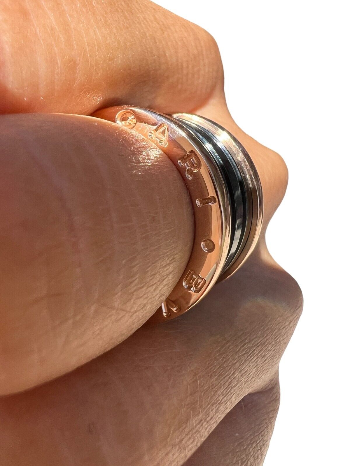 Bvlgari 18kt Rose Gold and Black Ceramic Ring