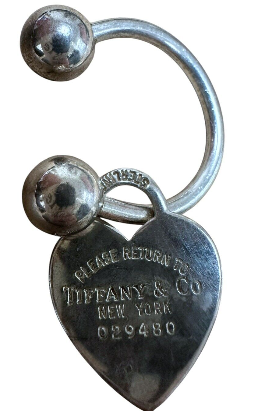 Tiffany And Co. Sterling Silver Horseshoe Key Ring Round Return To Tiffany 925