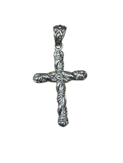 John Hardy 14k Gold and Sterling Silver Cross Pendant