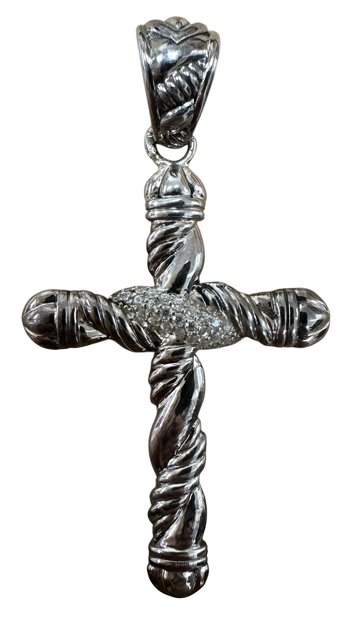 John Hardy 14k Gold and Sterling Silver Cross Pendant