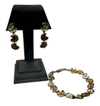 David Signal Multi Color Flower Bracelet And Earring Set