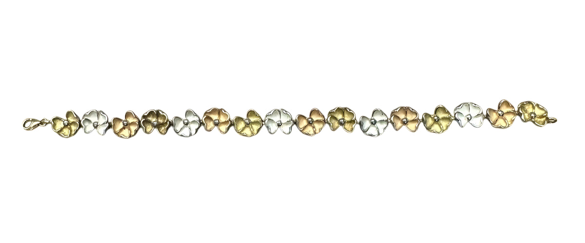 David Signal Multi Color Flower Bracelet And Earring Set