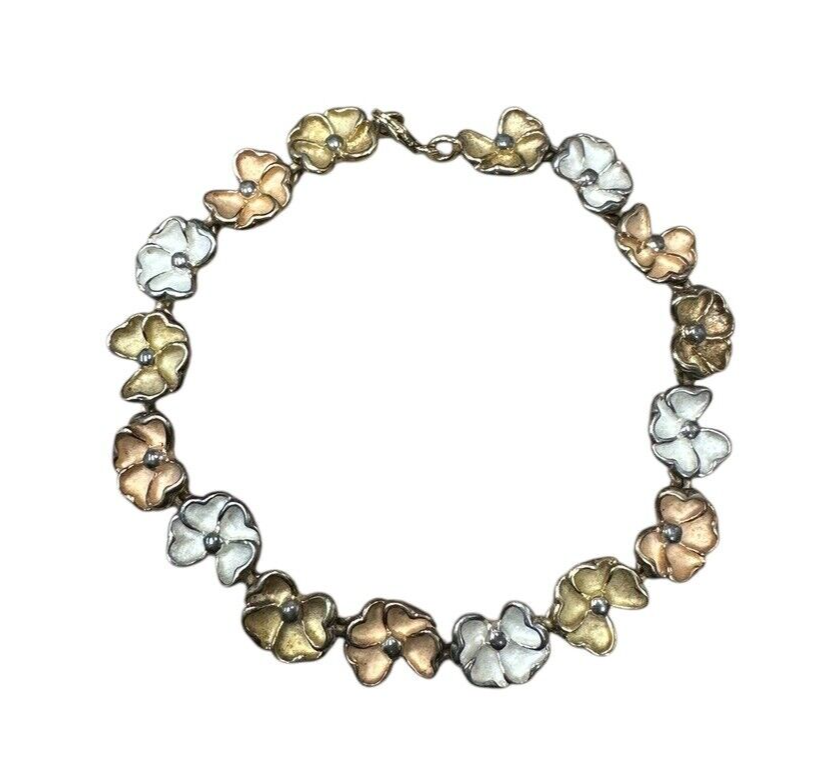 David Signal Multi Color Flower Bracelet And Earring Set