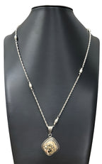 Sterling Silver Leopard Skin Jasper Necklace 32 inches
