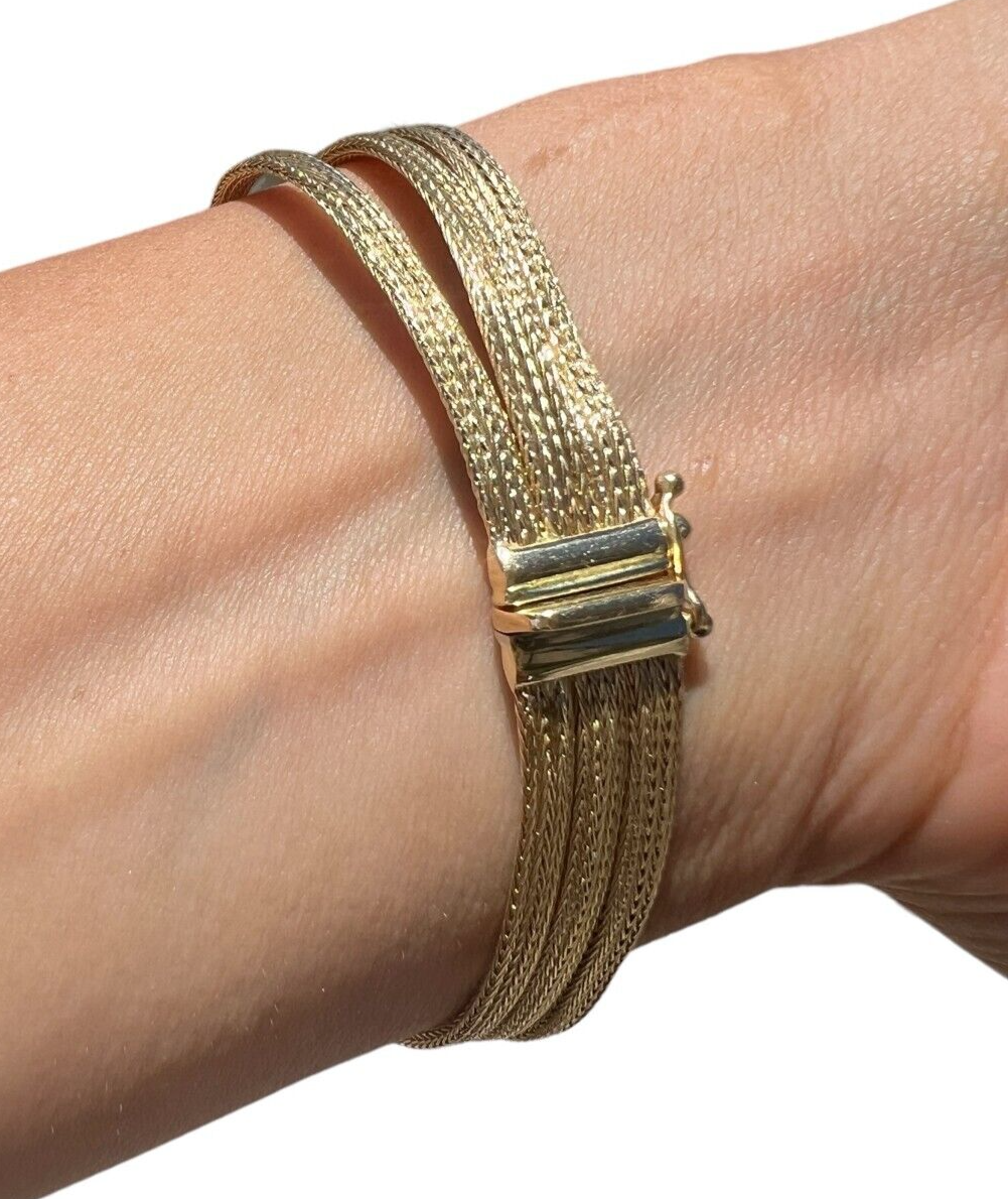 14kt Yellow Gold Triple-Mesh Bracelet 7.5in