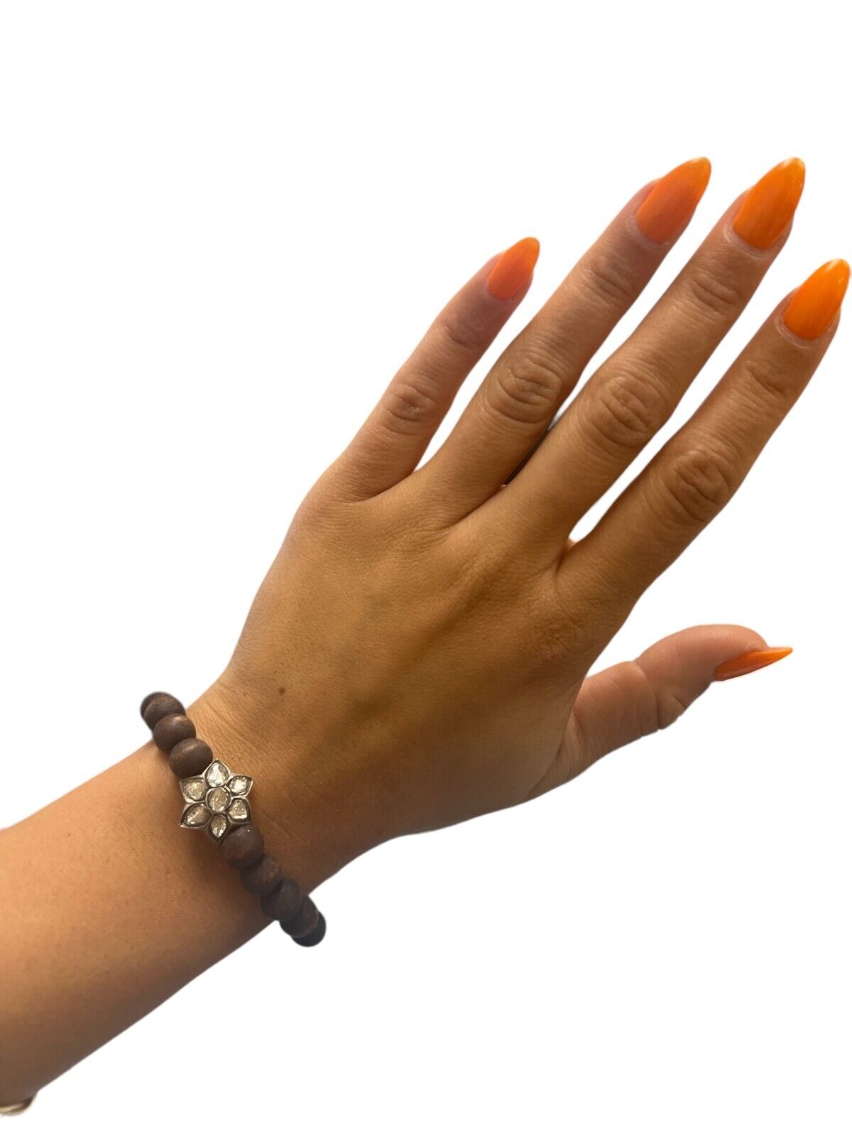 13kt Yellow Gold and Diamond Beaded Bracelet Light Stretch 6.25