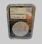 2018 Silver Eagle NGC MS 70 First Day of Issue Joel Iskowitz Hand Signed