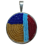 Sterling Silver and Multicolor Bead Necklace Pendent