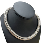 Suarti Thick Bold Woven Wheat Omega Chain Necklace 17 3/4"