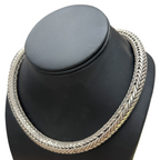 Suarti Thick Bold Woven Wheat Omega Chain Necklace 17 3/4"