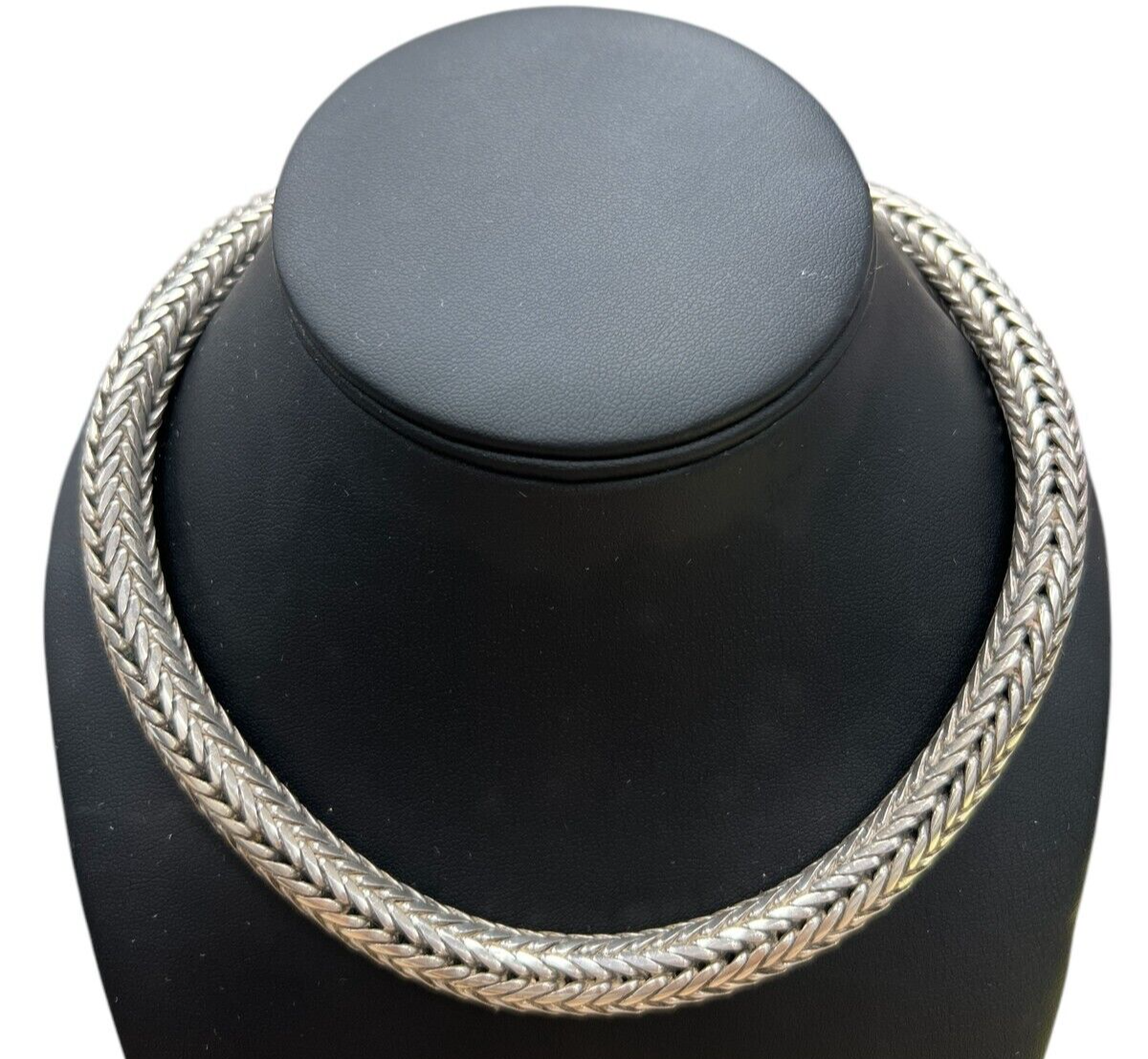Suarti Thick Bold Woven Wheat Omega Chain Necklace 17 3/4"
