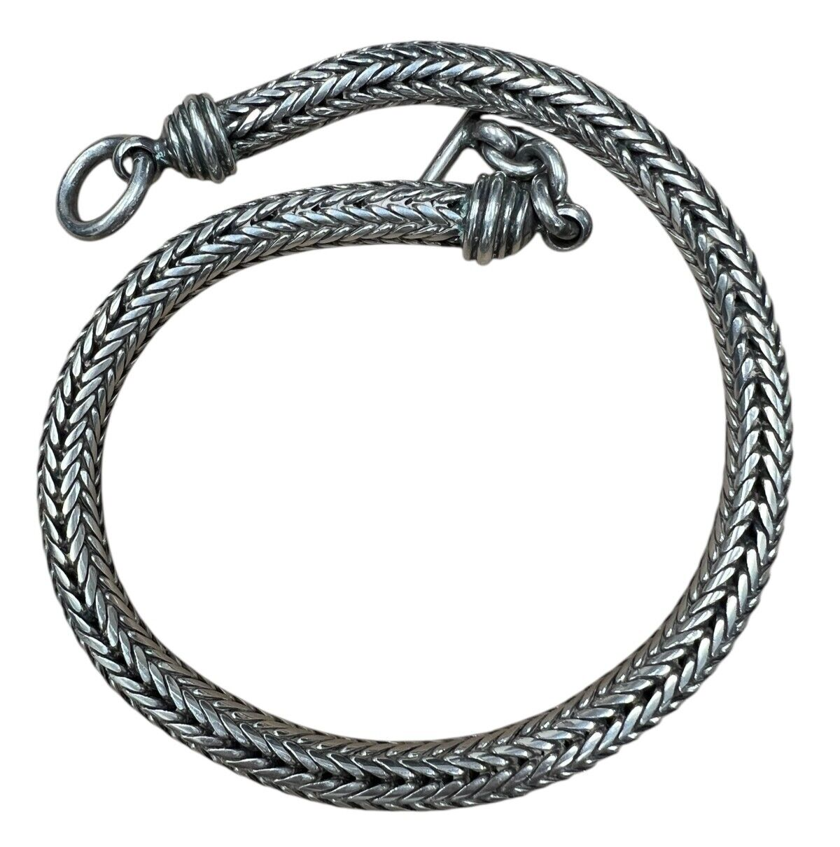 Suarti Thick Bold Woven Wheat Omega Chain Necklace 17 3/4"