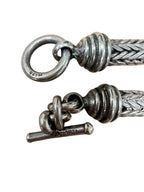 Suarti Thick Bold Woven Wheat Omega Chain Necklace 17 3/4"