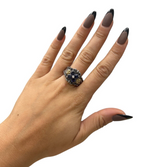 Barbara Bixby Sterling Silver, 18K Gold, Iolite and White Topaz Ring, Size 9