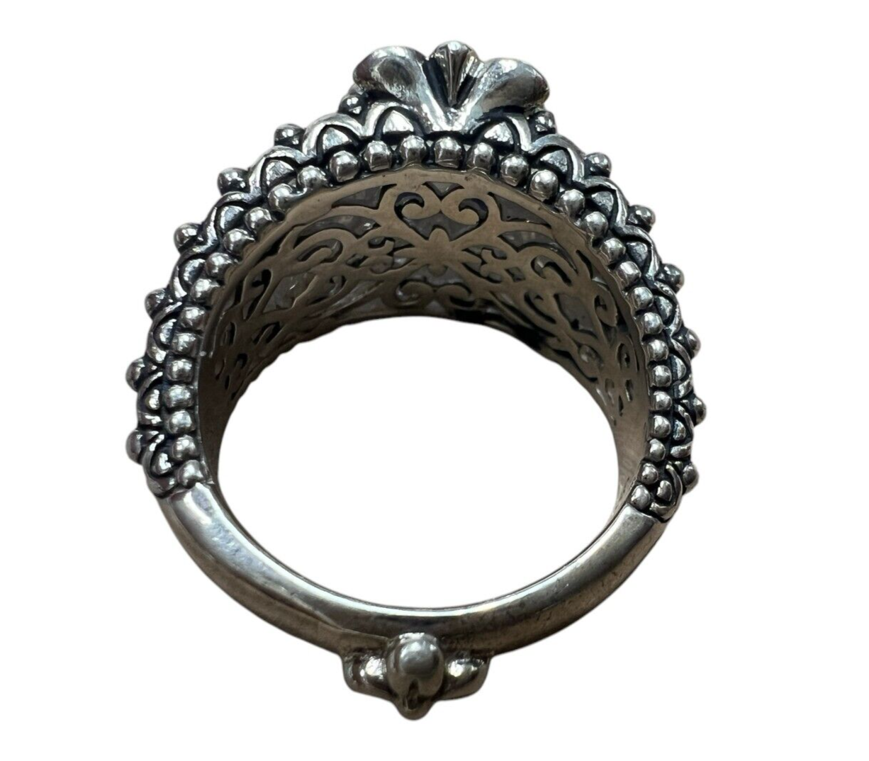 Barbara Bixby Sterling Silver, 18K Gold, Iolite and White Topaz Ring, Size 9