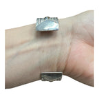 Sterling Silver 925 Cuff Bracelet with Rope Design Signed FAS