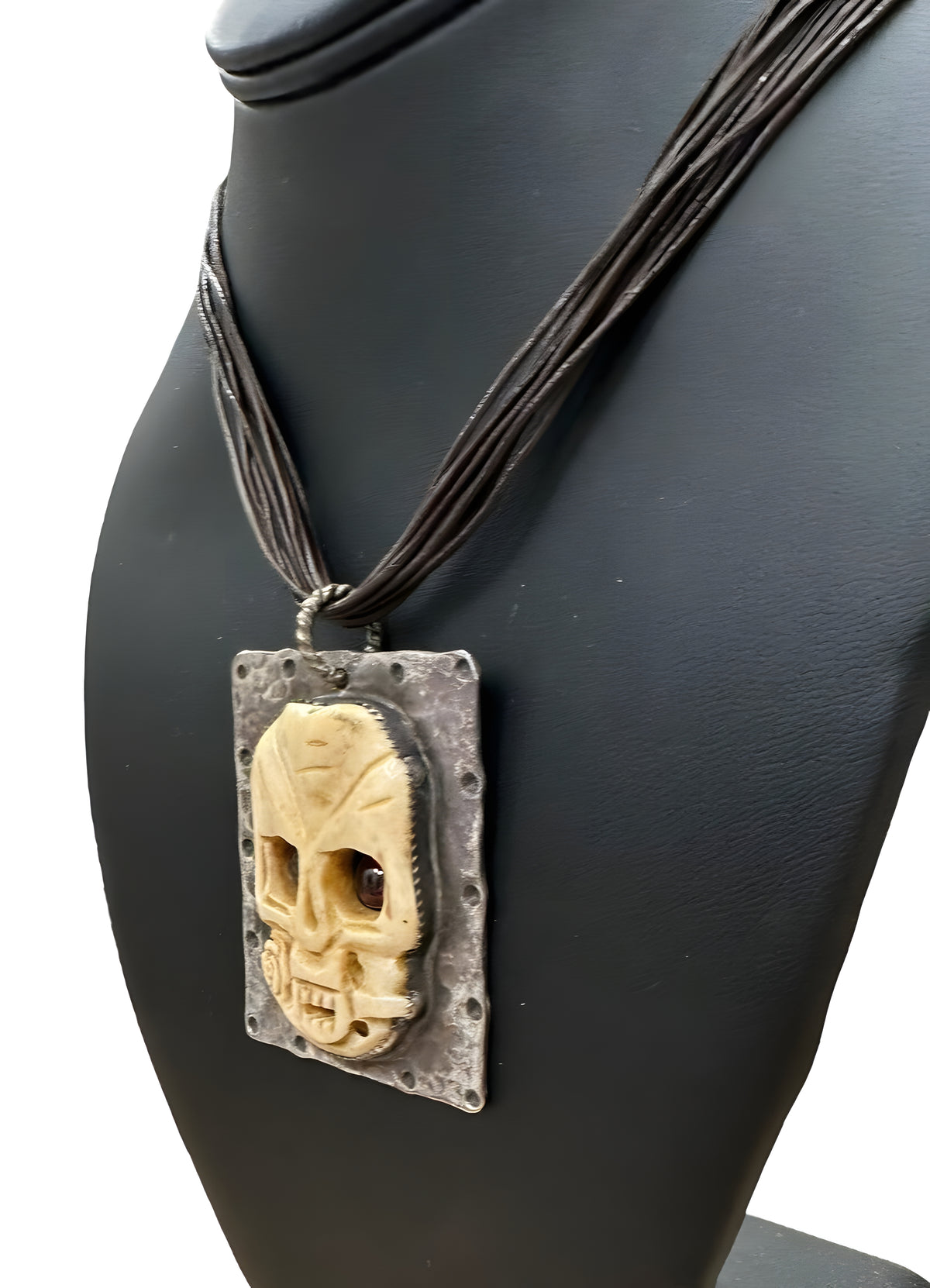 Richard Schmidt Sterling Skull Design Necklace Signed RCS
