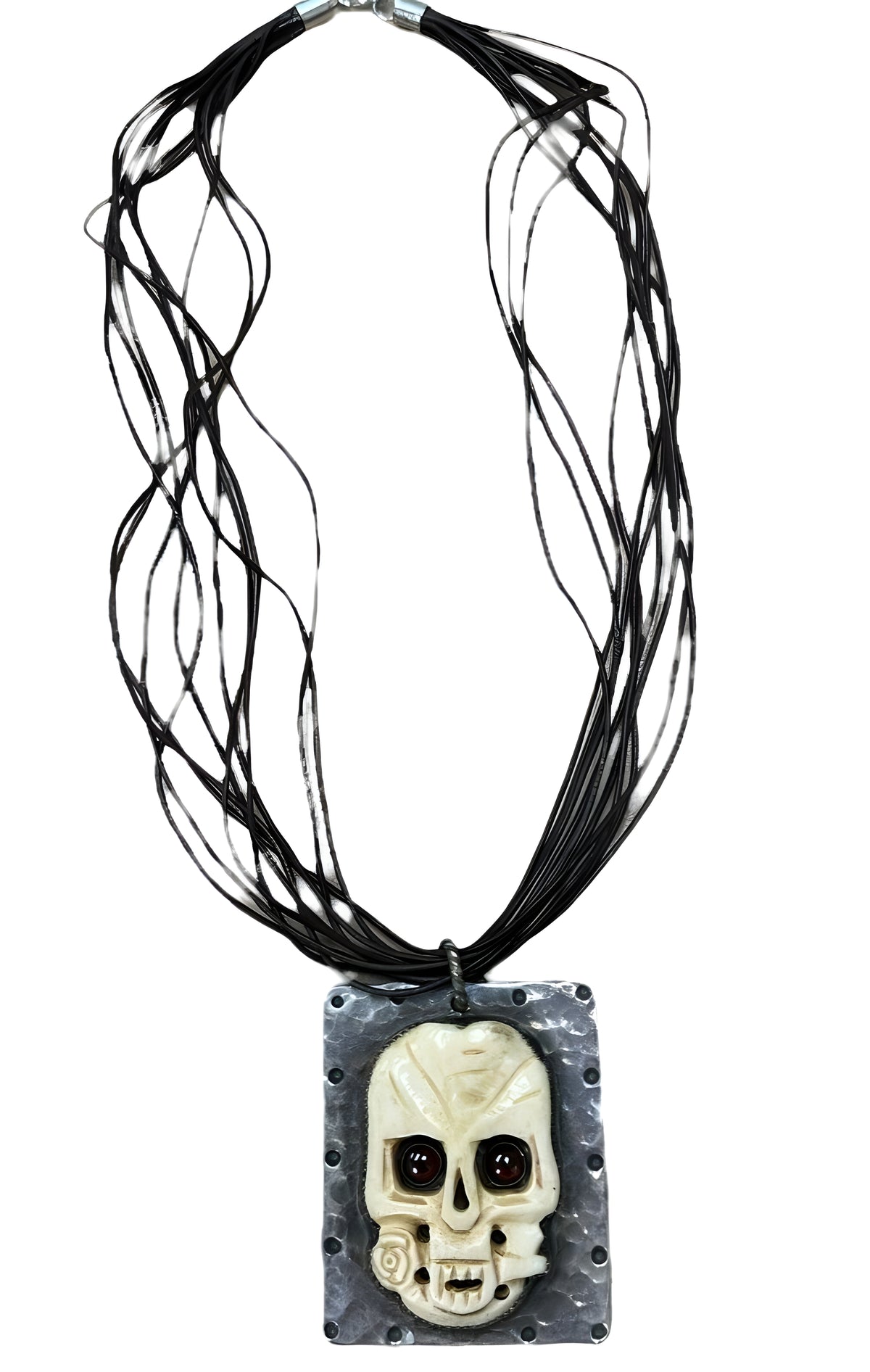 Richard Schmidt Sterling Skull Design Necklace Signed RCS