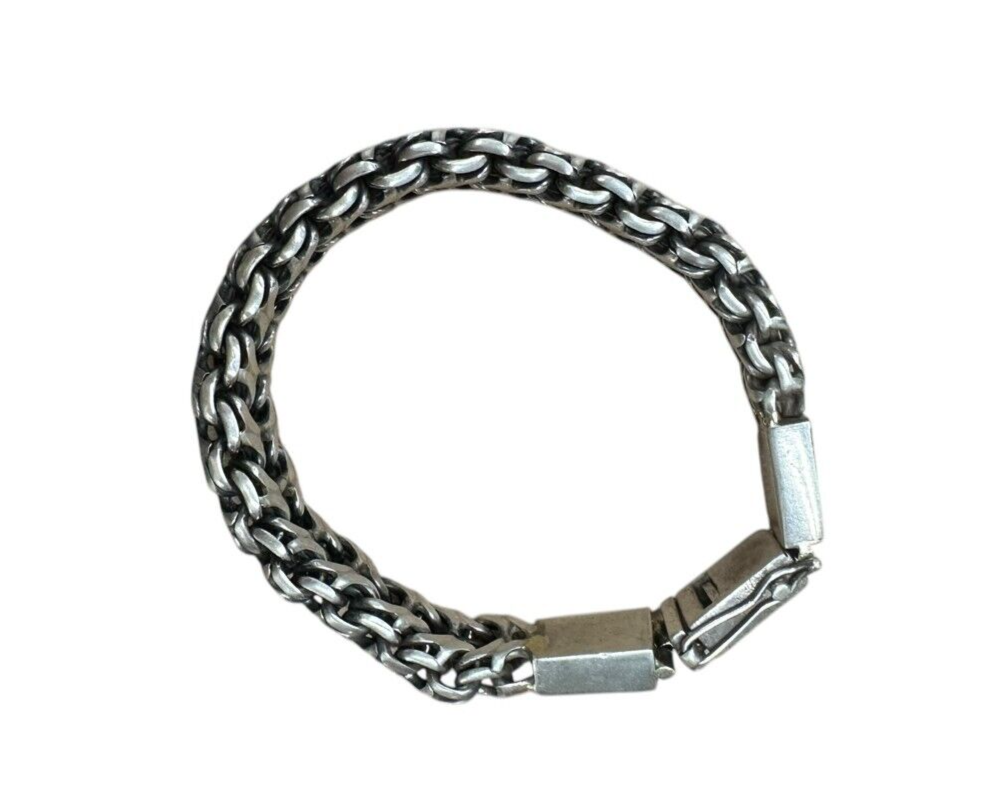 Sterling Silver Link Bracelet 8.5in Unsigned