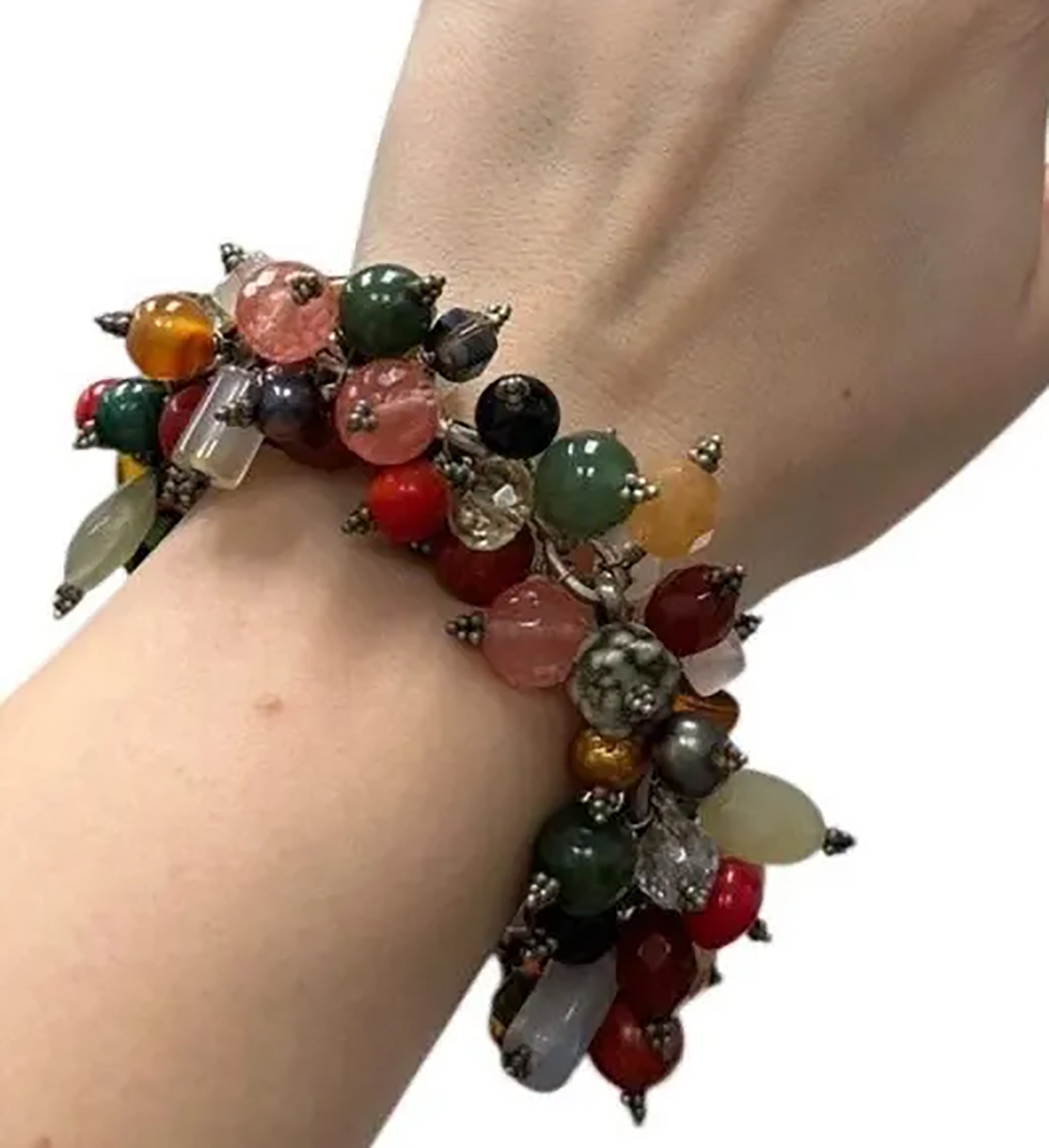 Charles Albert Sterling Silver Multi-Gemstone Bracelet