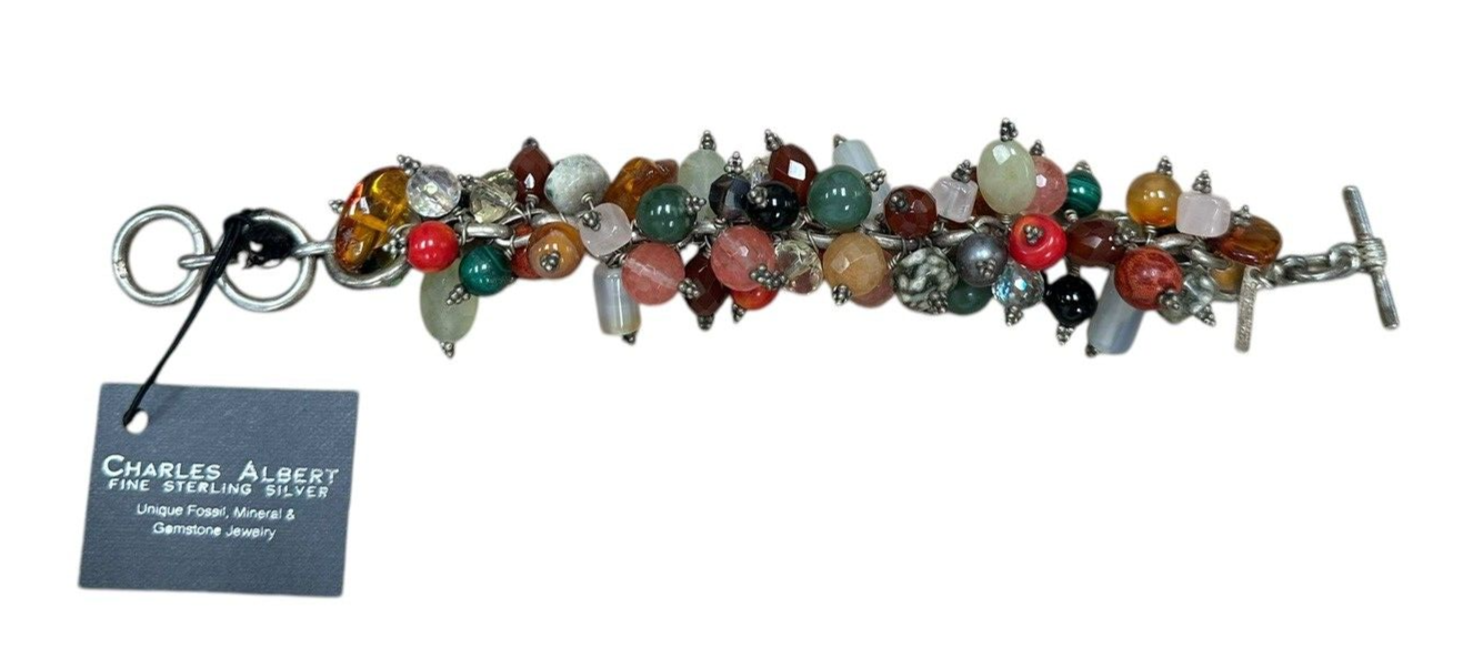 Charles Albert Sterling Silver Multi-Gemstone Bracelet