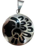 Sterling Silver Native American Pendent with Black Stone Inlay