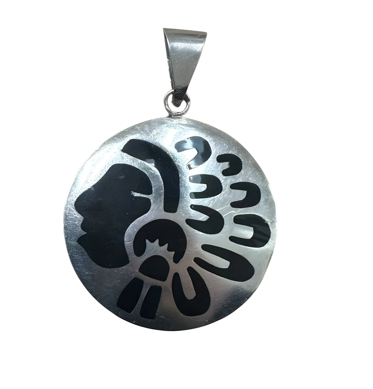 Sterling Silver Native American Pendent with Black Stone Inlay