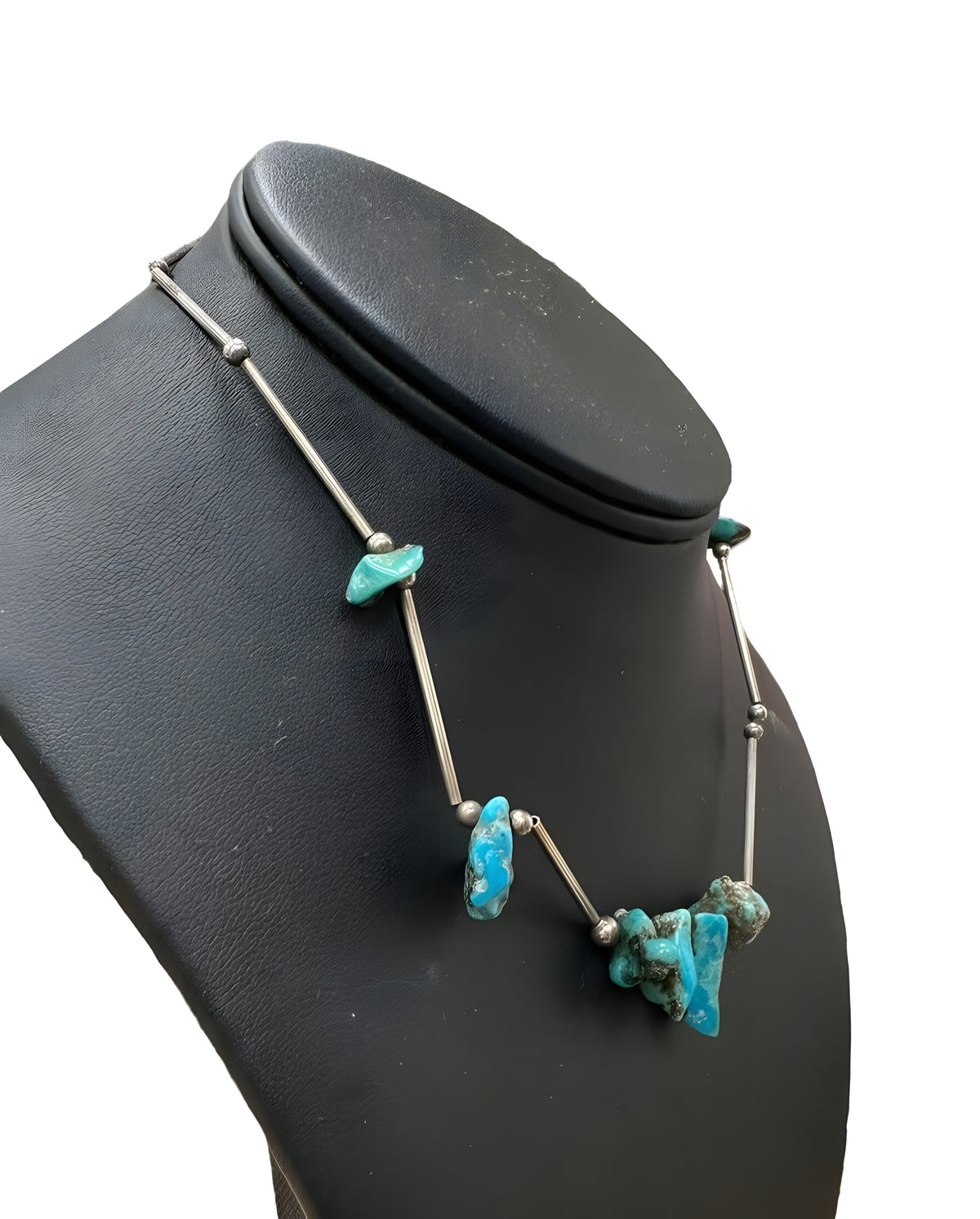 Sterling Silver Turquoise Nugget Necklace
