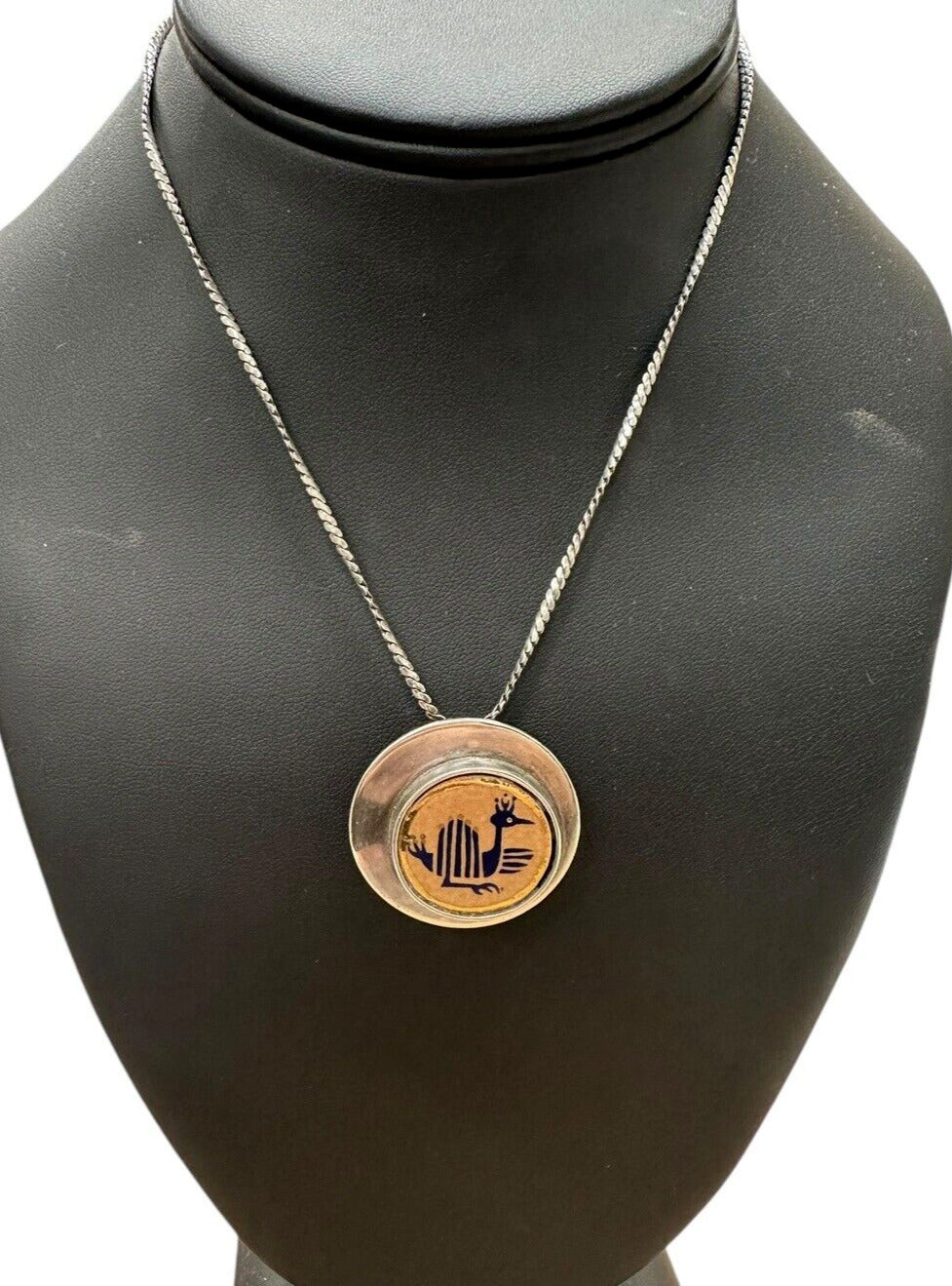 Tribal Bird Necklace 14.5in