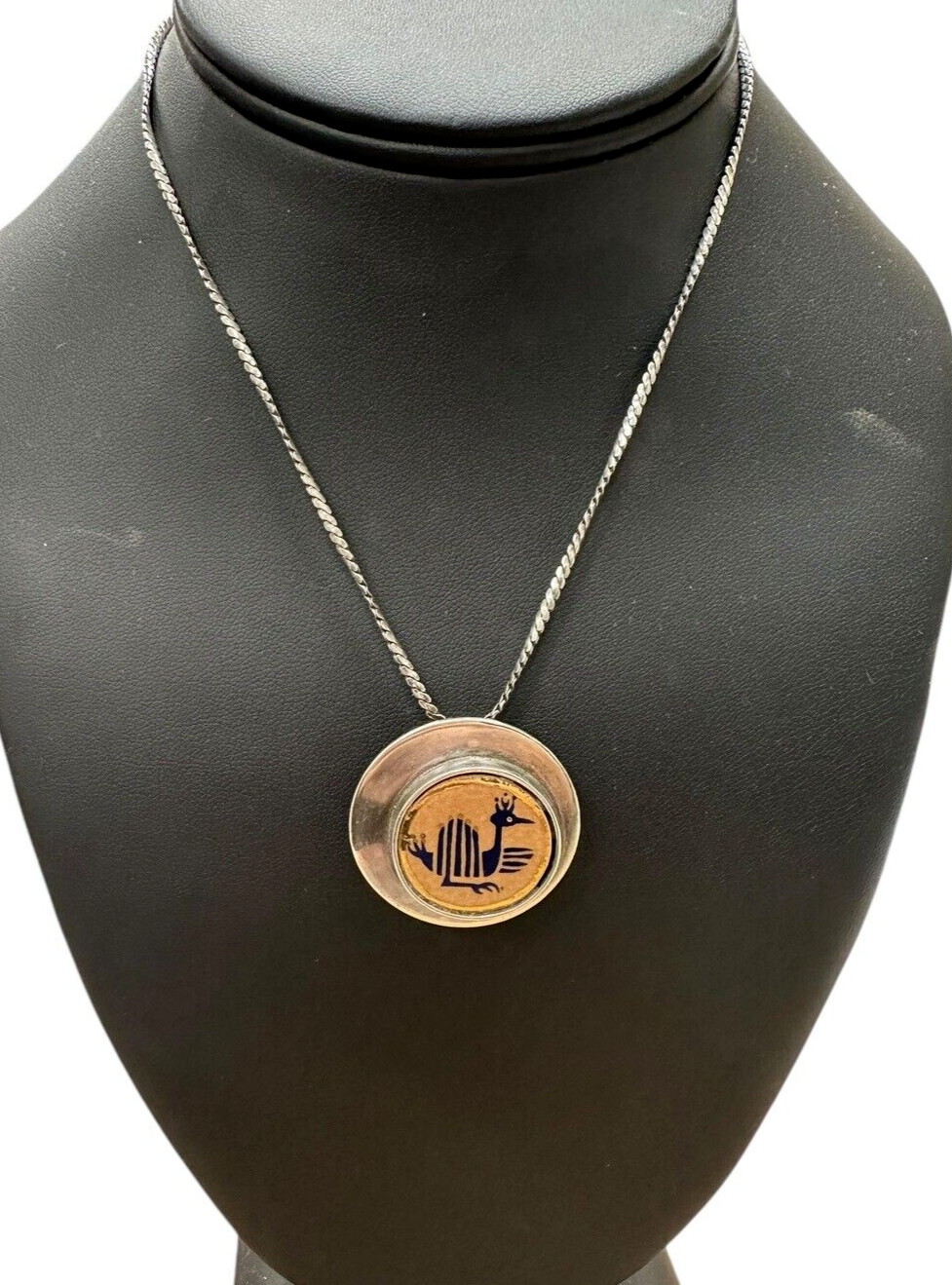 Tribal Bird Necklace 14.5in