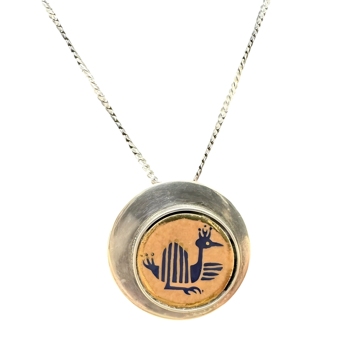 Tribal Bird Necklace 14.5in