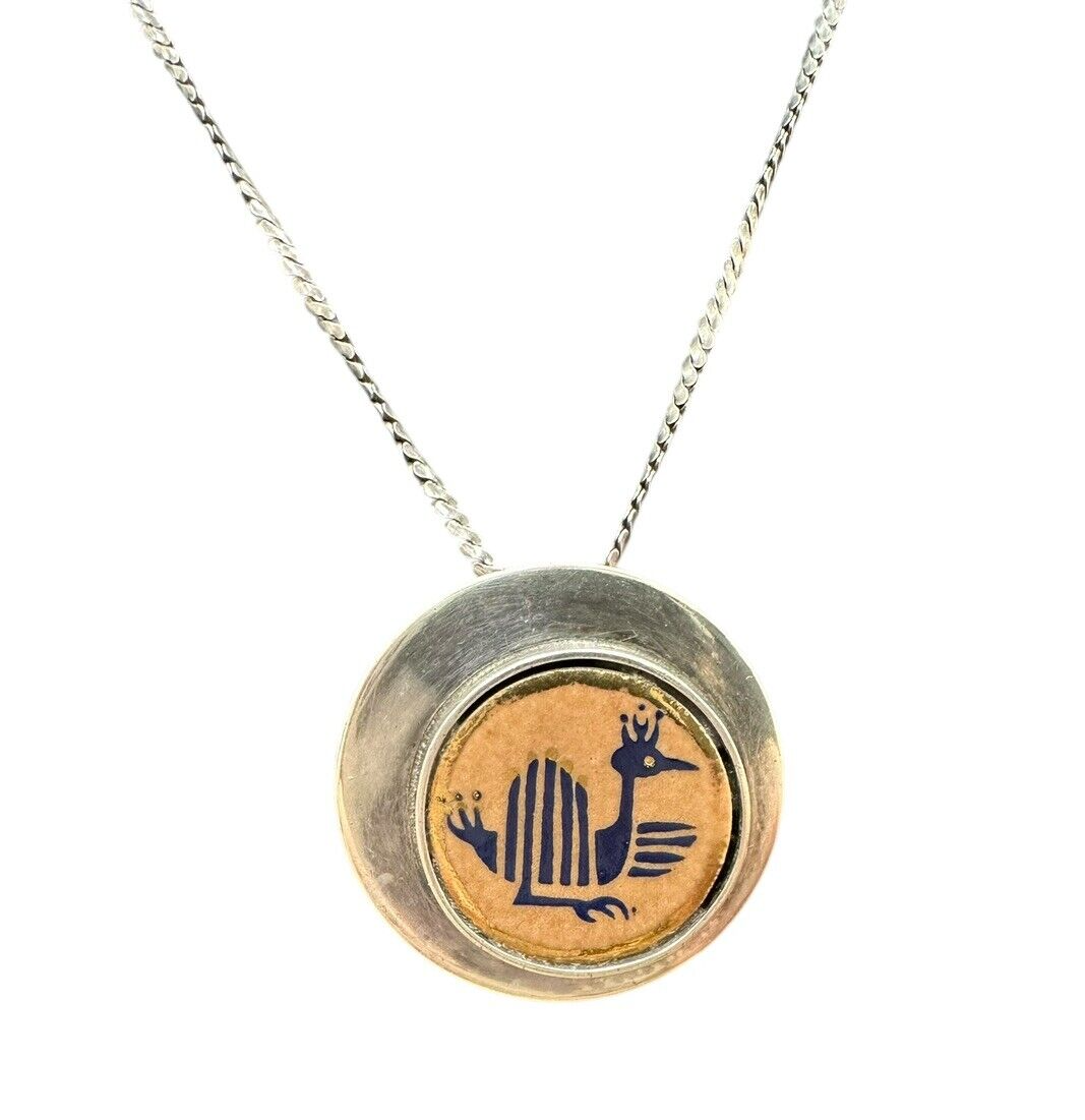 Tribal Bird Necklace 14.5in