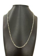Figaro Style Sterling Silver 925 Linked Chain Necklace