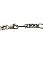 Figaro Style Sterling Silver 925 Linked Chain Necklace