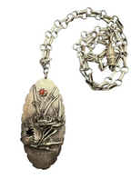 Sterling Silver Necklace Signed Crackpot 21in