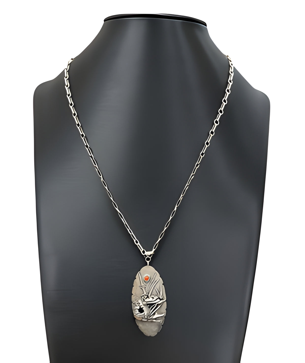Sterling Silver Necklace Signed Crackpot 21in