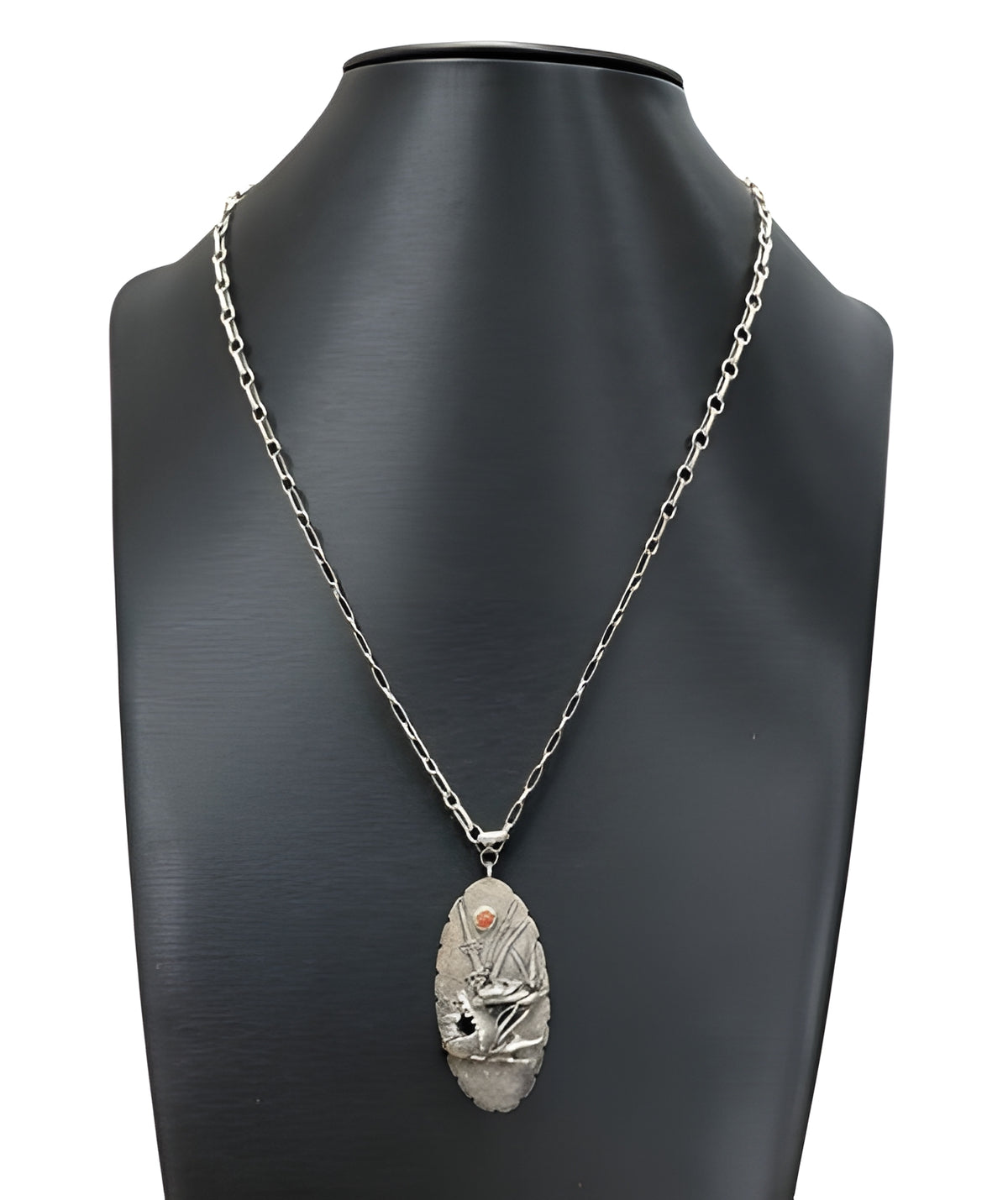 Sterling Silver Necklace Signed Crackpot 21in