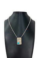 Scott Watson Sterling Silver and Turquoise Pendant Necklace 19in