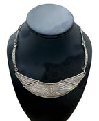 Sterling Silver Bib/Collar Necklace 17in