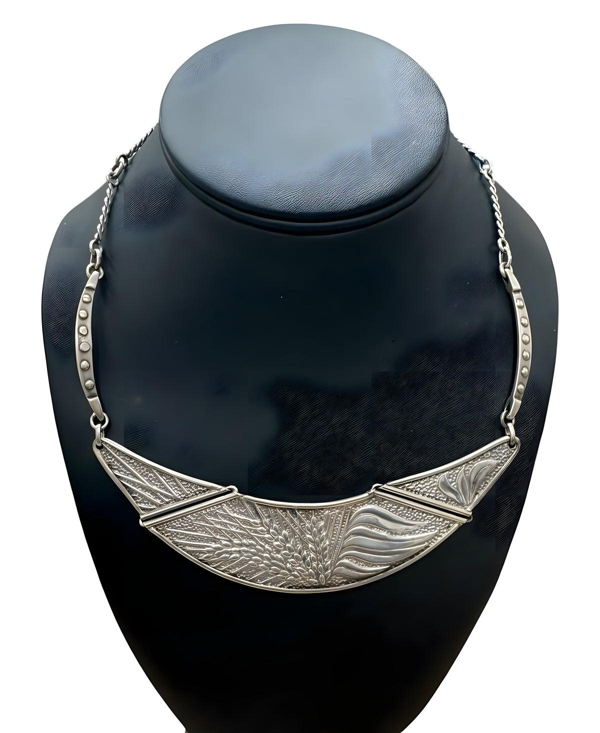 Sterling Silver Bib/Collar Necklace 17in
