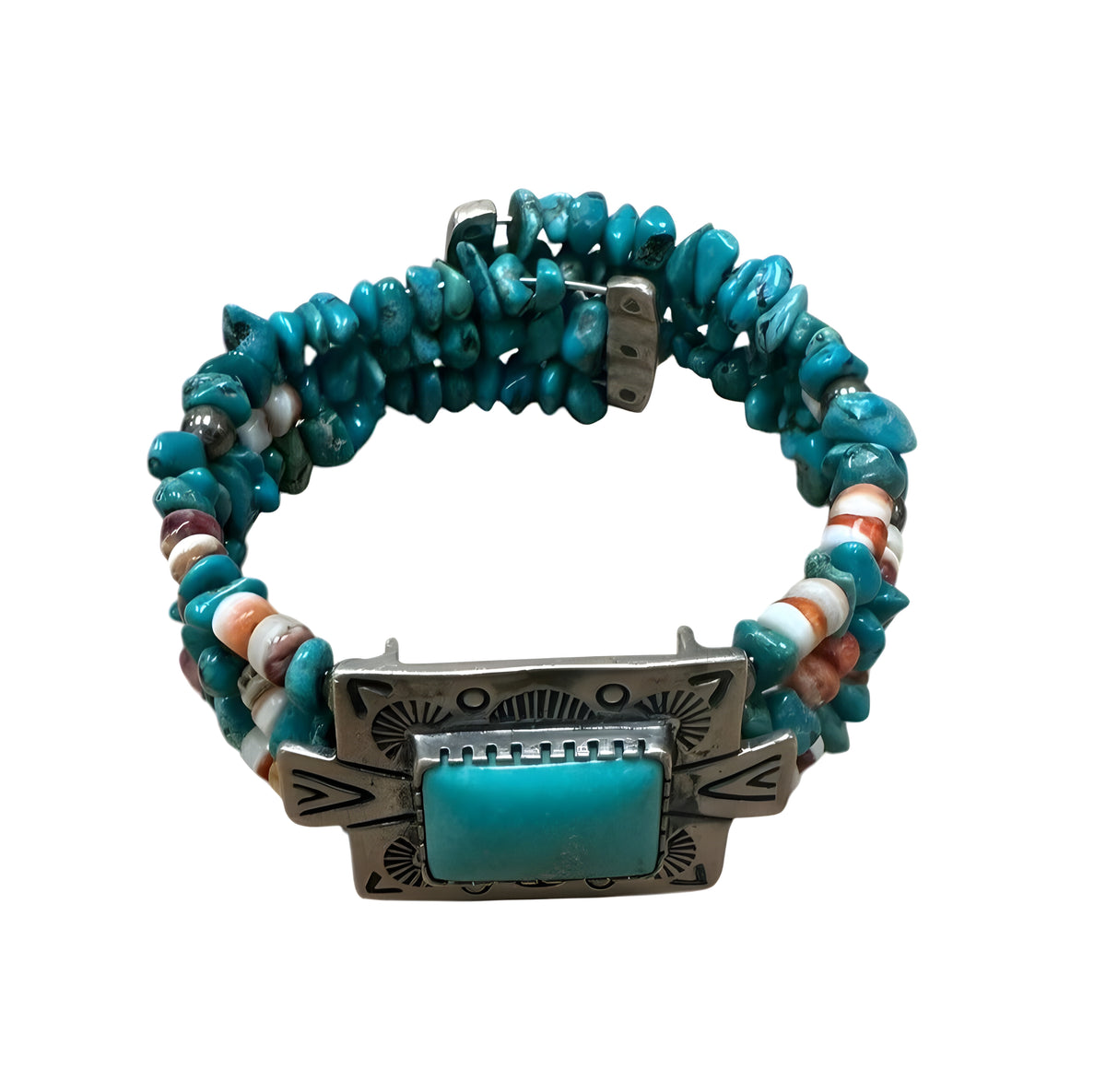 Carolyn Pollack Relios Turquoise Beaded Sterling Silver Cuff Bracelet