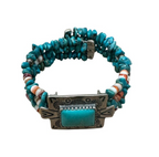 Carolyn Pollack Relios Turquoise Beaded Sterling Silver Cuff Bracelet