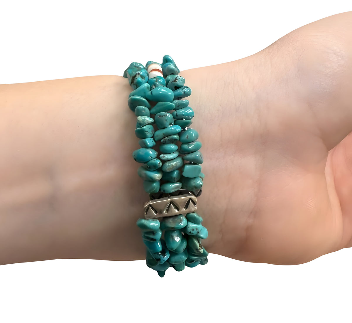 Carolyn Pollack Relios Turquoise Beaded Sterling Silver Cuff Bracelet